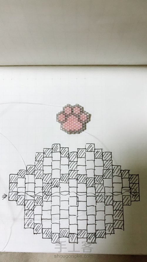 猫爪串珠 第10步