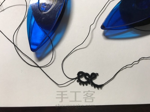 黑色梭编choker 第4步