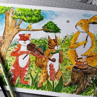 插画版 幼教考编主题绘画🎨《森林里趣事多》