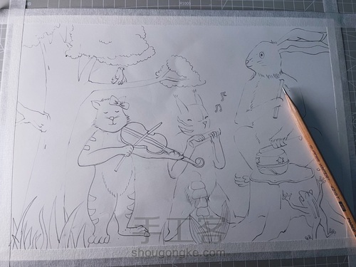 插画版 幼教考编主题绘画🎨《森林里趣事多》 第2步