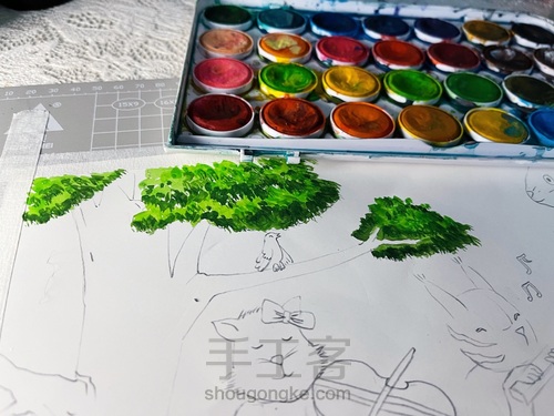 插画版 幼教考编主题绘画🎨《森林里趣事多》 第4步