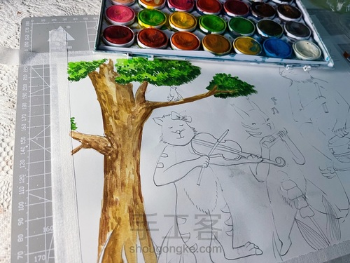 插画版 幼教考编主题绘画🎨《森林里趣事多》 第5步