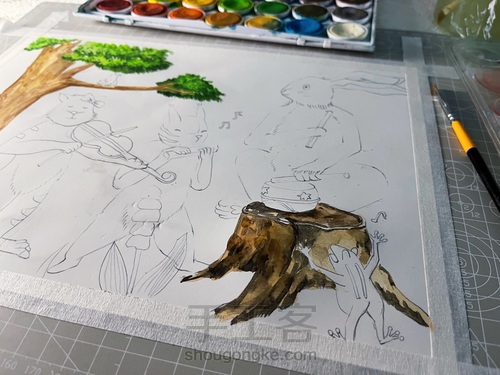 插画版 幼教考编主题绘画🎨《森林里趣事多》 第6步