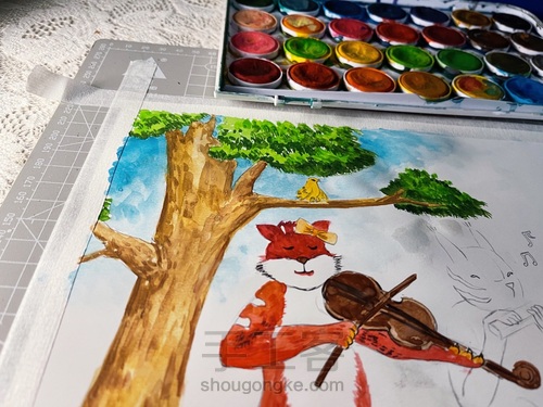 插画版 幼教考编主题绘画🎨《森林里趣事多》 第8步