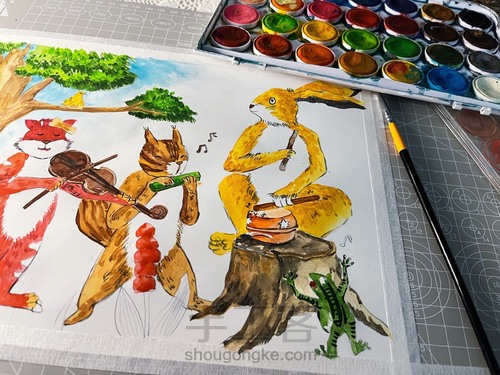 插画版 幼教考编主题绘画🎨《森林里趣事多》 第10步