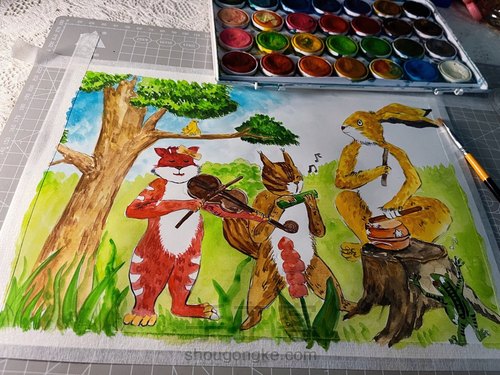 插画版 幼教考编主题绘画🎨《森林里趣事多》 第11步