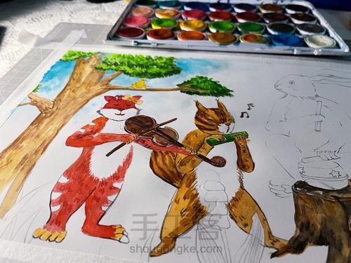 插画版 幼教考编主题绘画🎨《森林里趣事多》 第9步