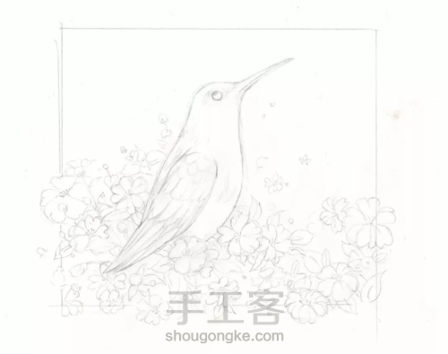 水彩教程：花鸟集系列7《茉韵》 第1步