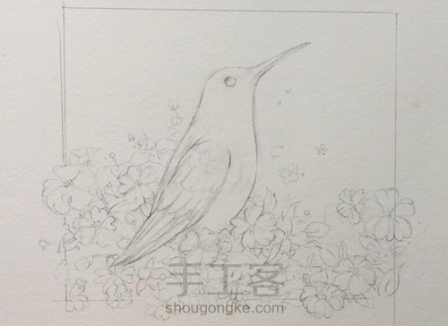 水彩教程：花鸟集系列7《茉韵》 第3步