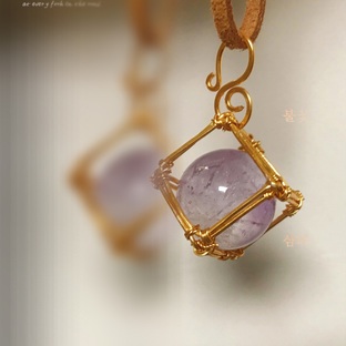 绕线立体方形吊坠