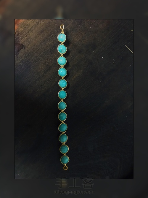 天河石珠串改手镯绕线手镯 第6步