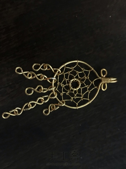 非常精致的绕线捕梦网耳环 第6步