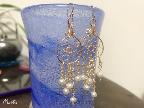 非常精致的绕线捕梦网耳环 第8步