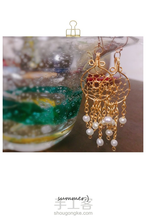 非常精致的绕线捕梦网耳环 第11步