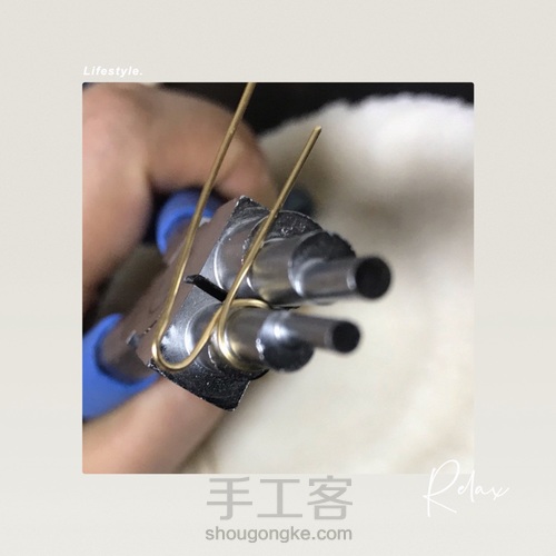 宫廷风格组合绕线包钻水晶耳环,六段钳的应用 第2步