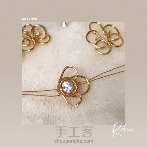 宫廷风格组合绕线包钻水晶耳环,六段钳的应用 第29步