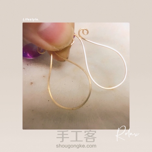 新手也能做的欧美风大水晶耳环 第4步