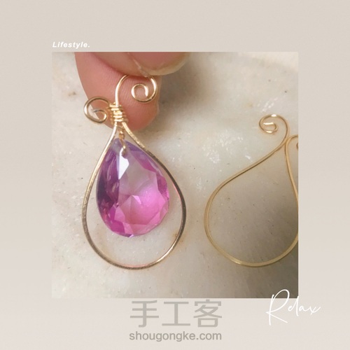 新手也能做的欧美风大水晶耳环 第7步