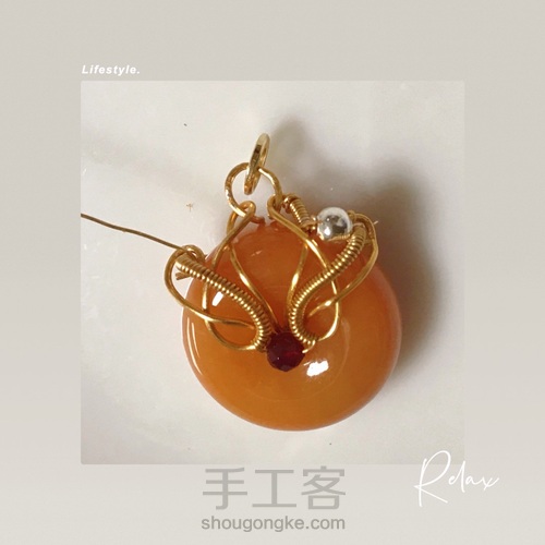 平安扣绕线编织,精致好看又酷 第11步