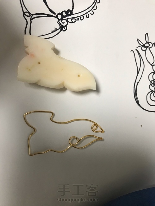 陌陌珊瑚带留改造绕线吊坠 第1步