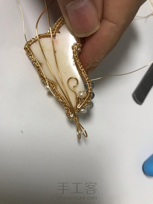 陌陌珊瑚带留改造绕线吊坠 第8步
