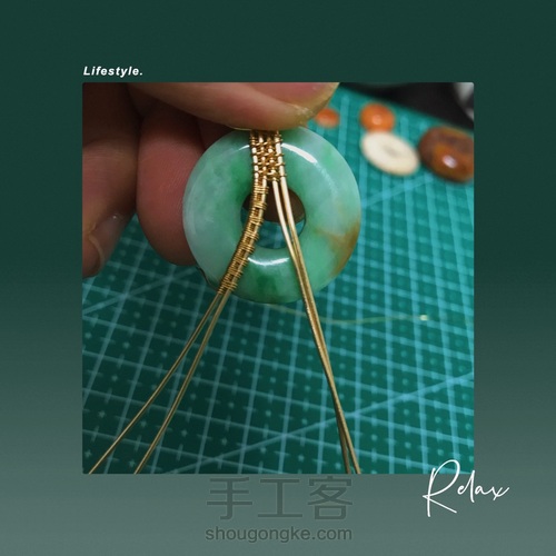 平安扣绕线改造,半重工欧美风 第4步