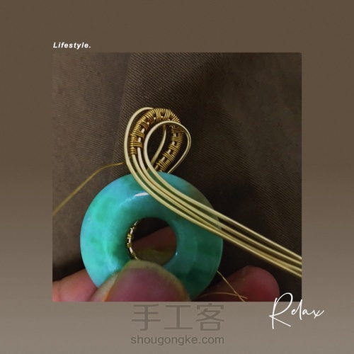 平安扣绕线改造,半重工欧美风 第8步