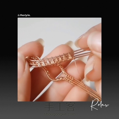 平安扣绕线改造,半重工欧美风 第11步