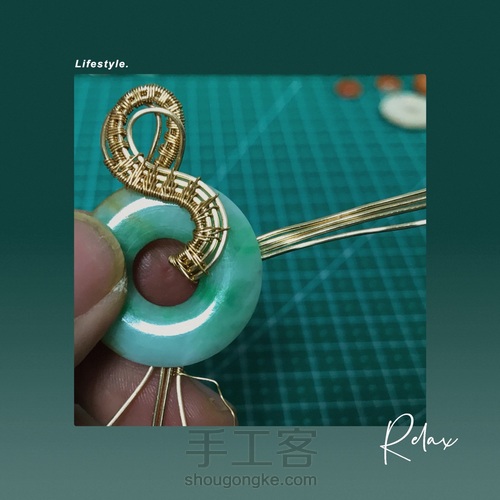 平安扣绕线改造,半重工欧美风 第13步