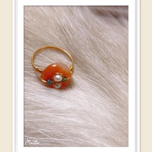 红翡平安扣绕线戒指