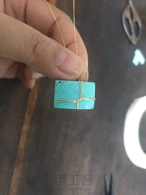 方形石十字绕线 包金艺术绕线 第5步