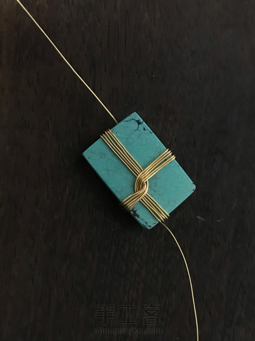 方形石十字绕线 包金艺术绕线 第7步