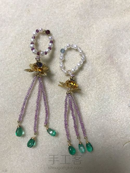 琉璃流苏配绕线水滴佛像小手持设计 第3步