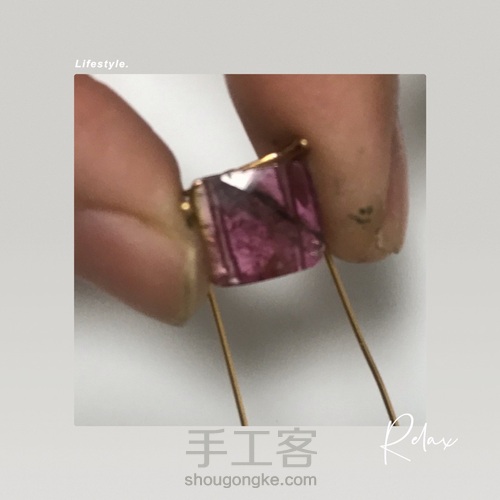 夹镶碧玺方形切面珠吊大溪地巴洛克珍珠 第5步