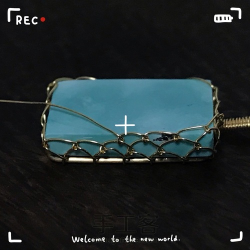 初体验:网包绿松石绕珍珠绕线 第6步