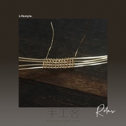 厚料金珀绕线吊坠简约大气 第3步