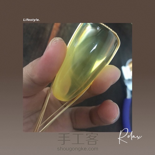 厚料金珀绕线吊坠简约大气 第5步