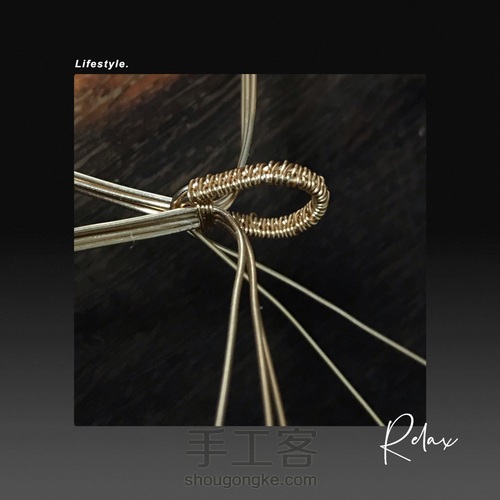 厚料金珀绕线吊坠简约大气 第12步