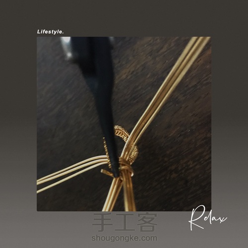 厚料金珀绕线吊坠简约大气 第17步