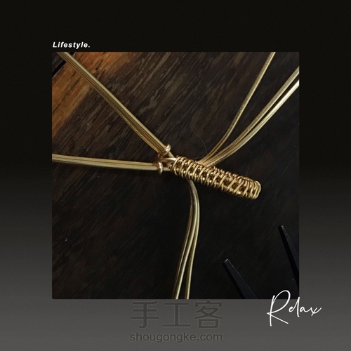 厚料金珀绕线吊坠简约大气 第18步