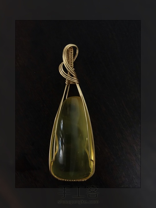 厚料金珀绕线吊坠简约大气 第25步