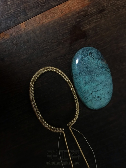 绿松石网包夹珠链吊坠 第6步