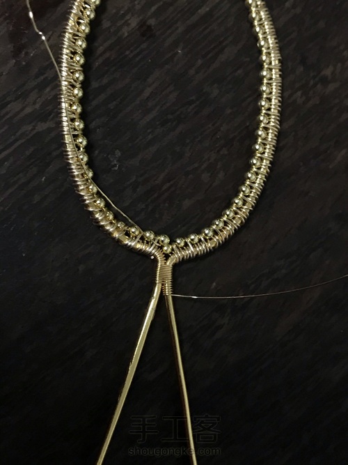 绿松石网包夹珠链吊坠 第8步