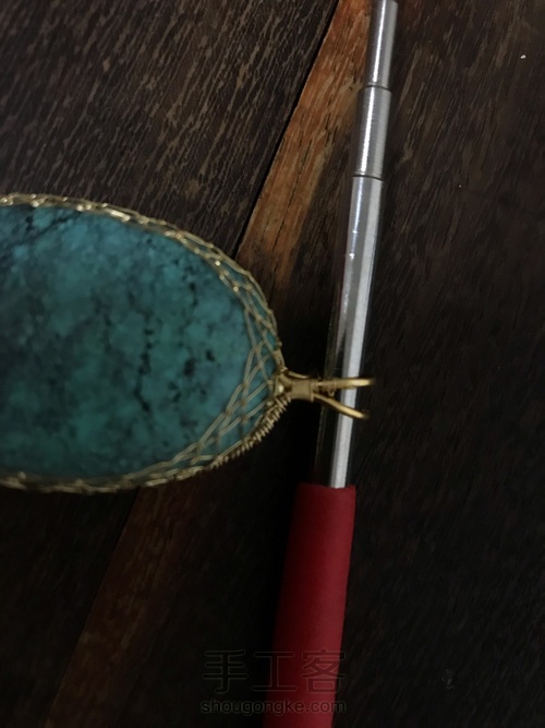 绿松石网包夹珠链吊坠 第13步