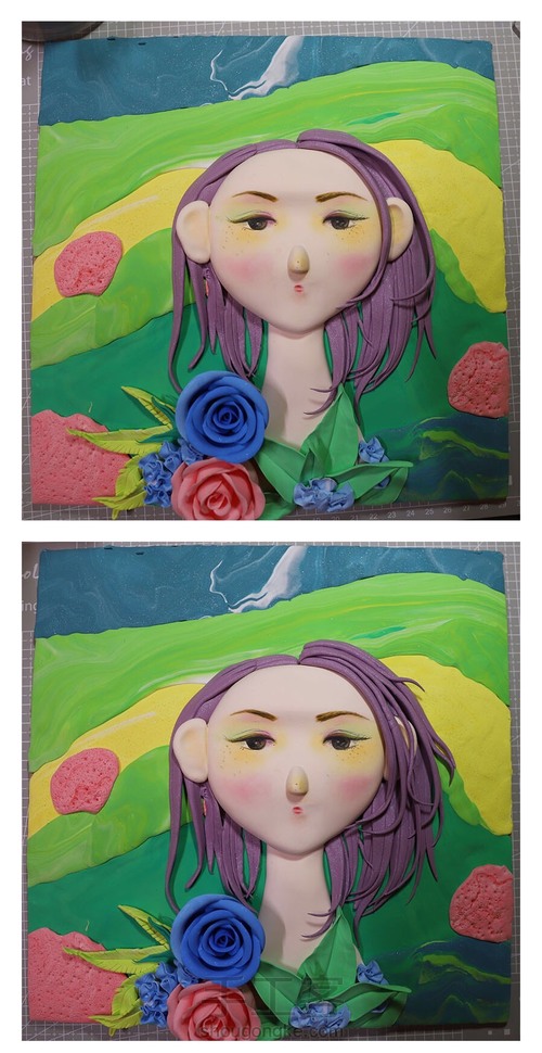 用超轻粘土制作立体肖像画 春天里 第11步