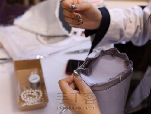 KIMI KOTO法式刺绣——珍珠包包 第3步