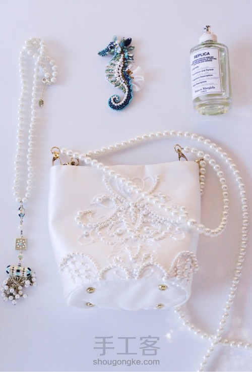 KIMI KOTO法式刺绣——珍珠包包 第9步