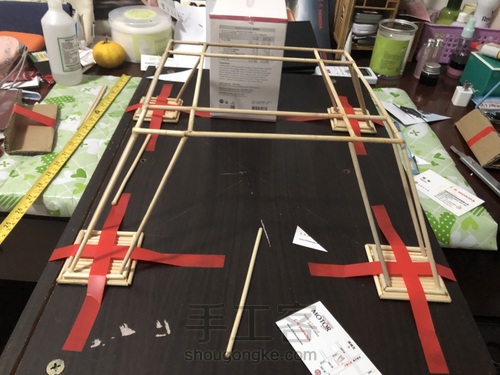 一次性筷子手工制作埃菲尔铁塔 第4步