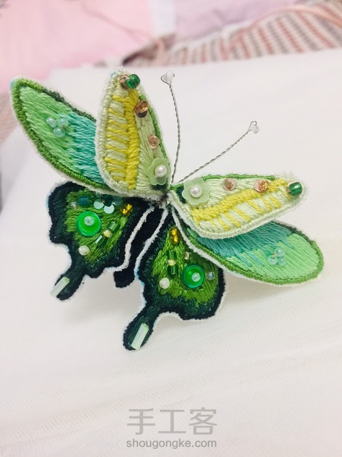 【Vivian邢星手作】刺绣钉珠蝴蝶~
迎接春天的到来 第10步