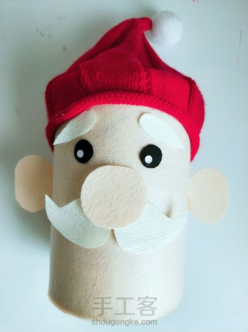 奶粉罐做一个圣诞老人 第6步